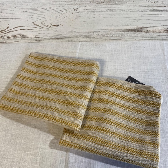 Yellow Ticking Stripe Decorative Pillow Cover 20x20 Zipper Closure Rizzy Home - Picture 3 of 11